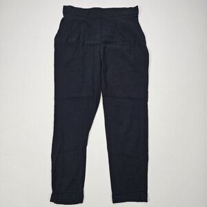 Melissa Nepton Straight Leg Pull-on Crepe Trousers Size Medium Black